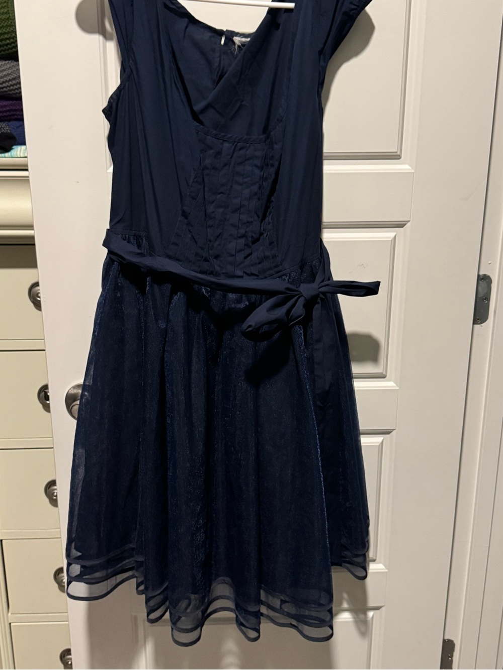 eshakti Navy Blue Layered Tulle Party Dress for Girls
